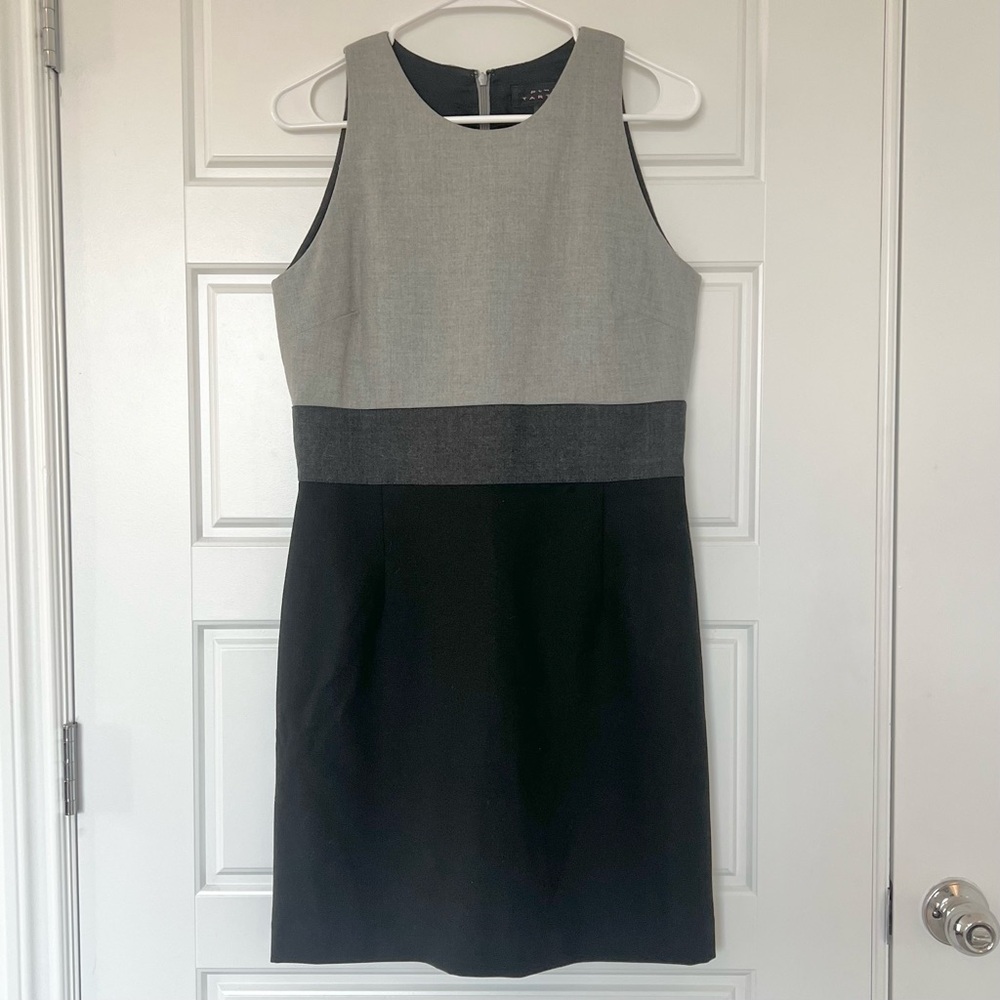 Pink Tartan Gray Colorblock Sheath Dress